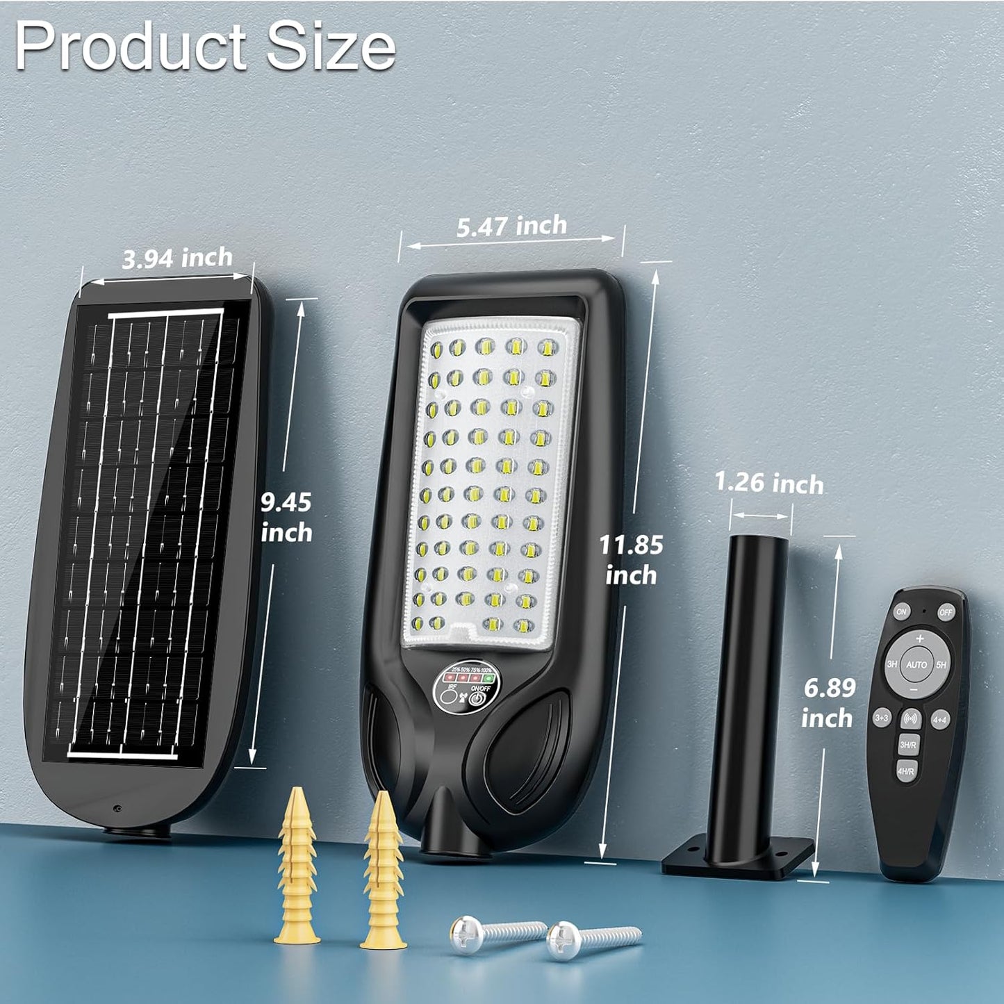 Farolas solares impermeables para exteriores, 30000 lúmenes